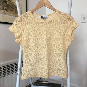 Vintage style sheer floral crop top